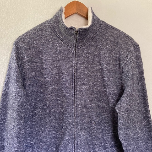 Lucky Brand Athletics Siberian Sherpa Full Zip Sweater Jacket Heather Gray Men M - Picture 4 of 11